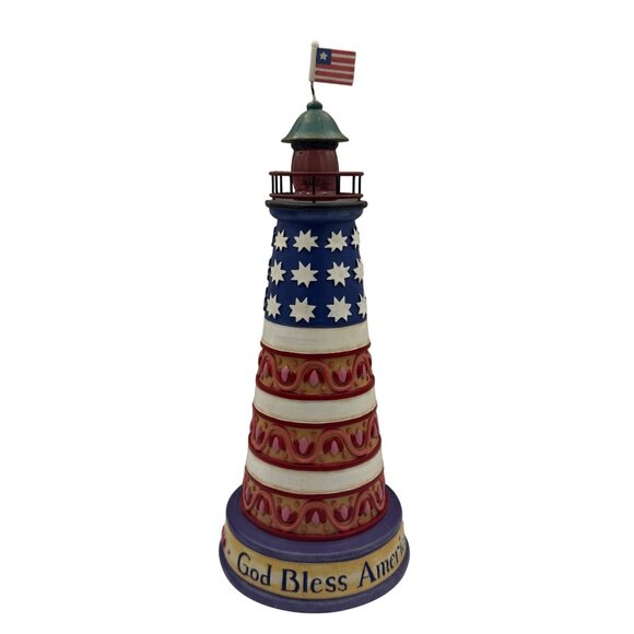 Jim Shore Heartwood Creek One Nation Under God Patriotic Lighthouse Figurine - Picture 3 of 7